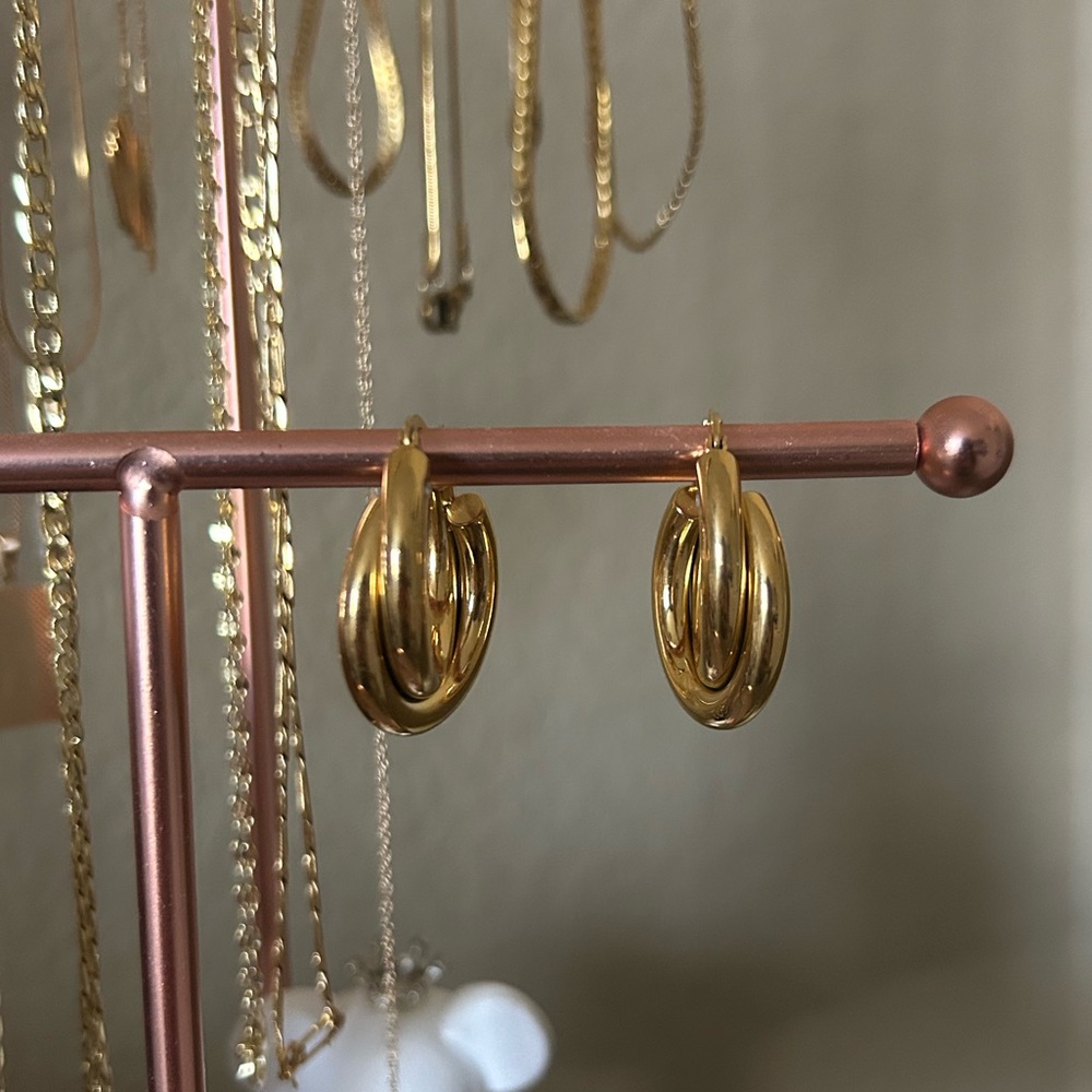Intertwined Gold Hoop Earrings